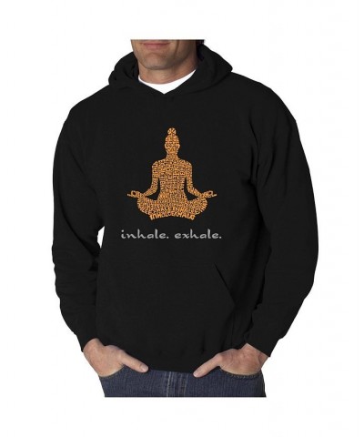 Men's Word Art Hooded Sweatshirt - Inhale Exhale Black $31.19 Sweatshirt