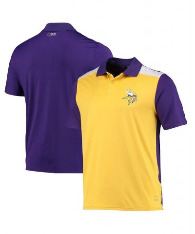 Men's Gold, Purple Minnesota Vikings Challenge Color Block Performance Polo Shirt $29.90 Polo Shirts