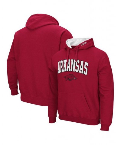 Men's Cardinal Arkansas Razorbacks Arch and Logo 3.0 Pullover Hoodie $34.79 Sweatshirt
